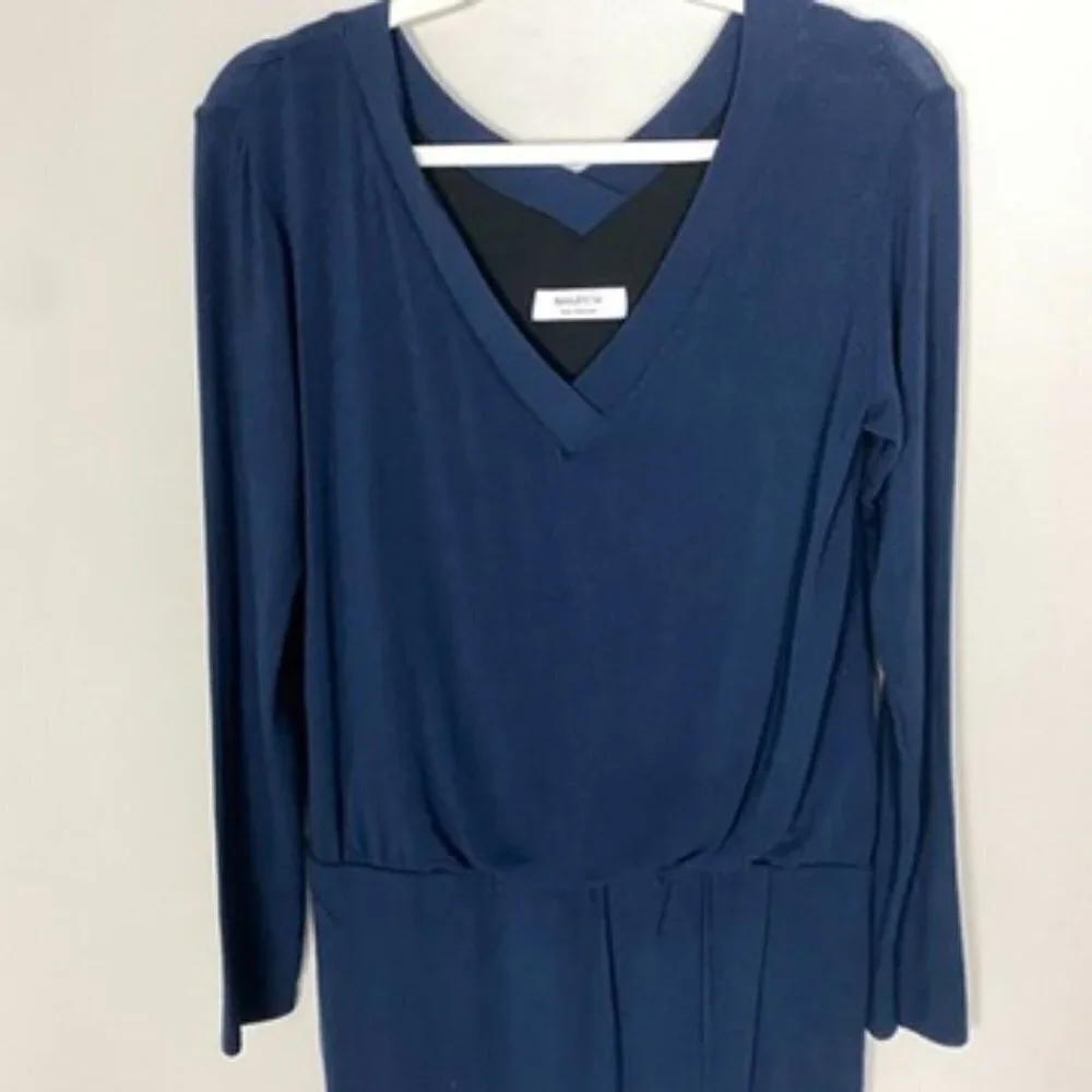 Bailey 44 Lloyd Sweater Knit Mini Dress Long Sleeve Navy Blue Womens Small‎